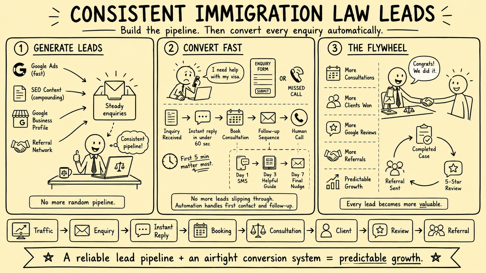 How to Generate Consistent Immigration Law Leads — And Convert Every One Automatically